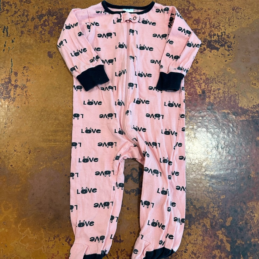 Pink Love Footie Pajamas